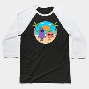 Eggplant and Peach Vacation Baseball T-Shirt